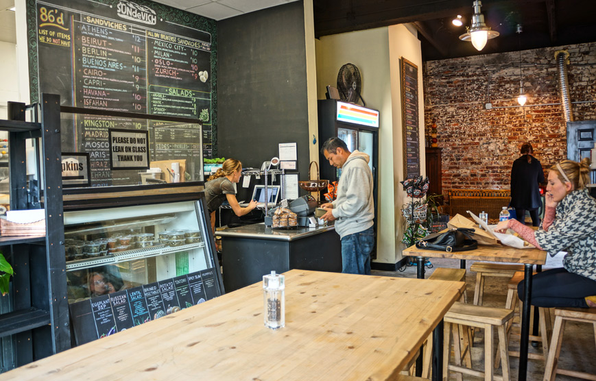 Interior of coffee shop by Hodge on 7th
